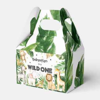 Safari Animals Wild One 1st Birthday Party Decor Favour Box