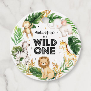 Safari Animals Wild One 1st Birthday Party Decor Favour Tags