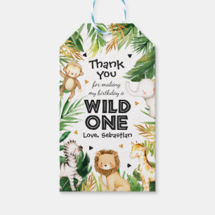 Safari Animals Wild One 1st Birthday Party Decor Gift Tags