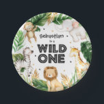Safari Animals Wild One 1st Birthday Party Decor Paper Plate<br><div class="desc">Safari Animals Wild One 1st Birthday Party Decor Paper Plate</div>