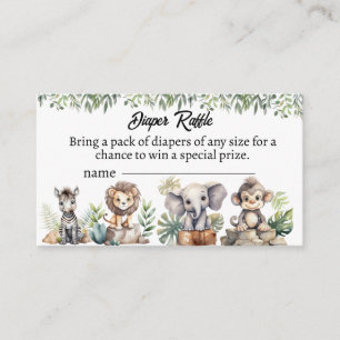 safari animals wild one baby shower enclosure card