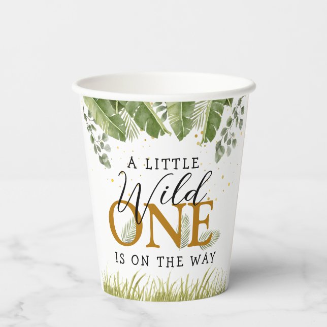 Safari Animals Wild One Baby Shower Paper Cups (Back)
