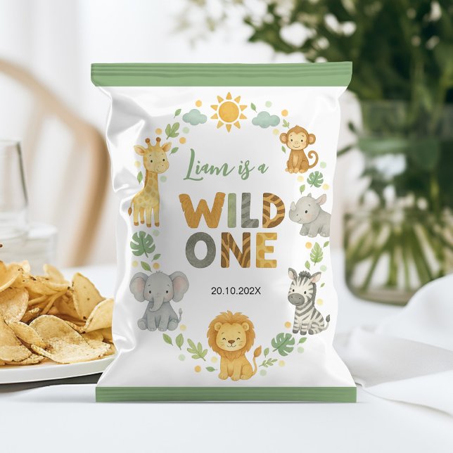 Safari Animals Wild One Birthday Chip Bag Wrapper (Creator Uploaded)
