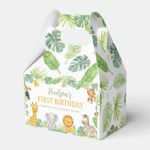 Safari Animals Wild One Birthday Party Favour Box