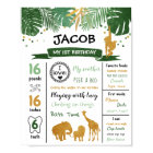 Safari Animals Wild One First Birthday Milestones