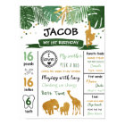 Safari Animals Wild One First Birthday Milestones