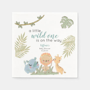 Safari Animals Wild One Gender Neutral Baby Shower Napkin