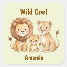 Safari Animals Wild One Personalised Name