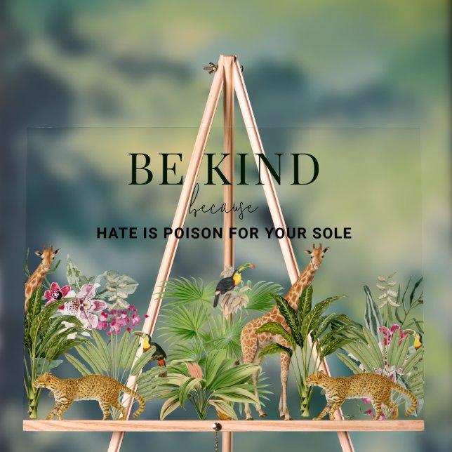 Safari Animals with Inspirational quote Acrylic Sign (Neutral)