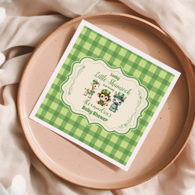 Safari Animlas Lucky Little Shamrock Napkin (Creator Uploaded)