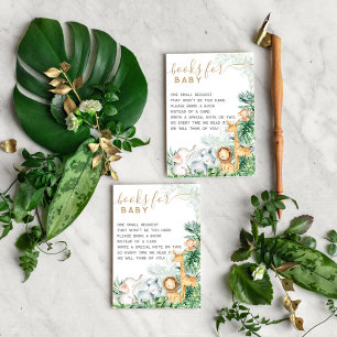 Safari Baby Animals Baby Shower Book request Enclosure Card