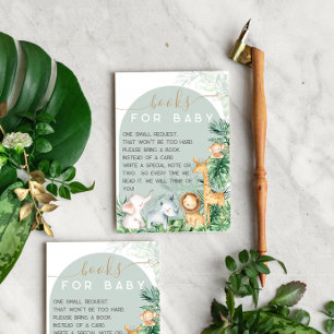 Safari Baby Animals Baby Shower Book request Enclosure Card