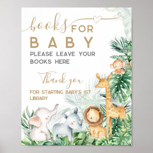 Safari Baby Animals Baby Shower books for baby Poster
