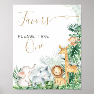 Safari Baby Animals Baby Shower Sweet favours Poster