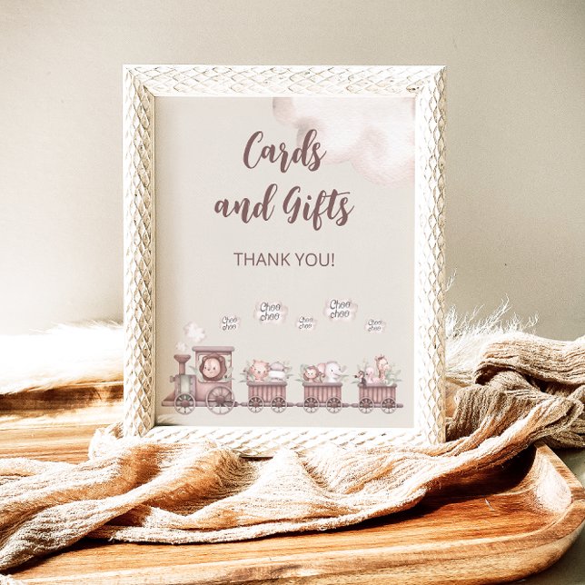 Safari Baby Animals Train Cards and Gifts Poster (Creator Uploaded)