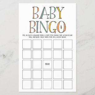 Safari Baby Bingo Game Flyer