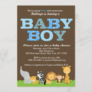Safari Baby Boy Shower Invitation