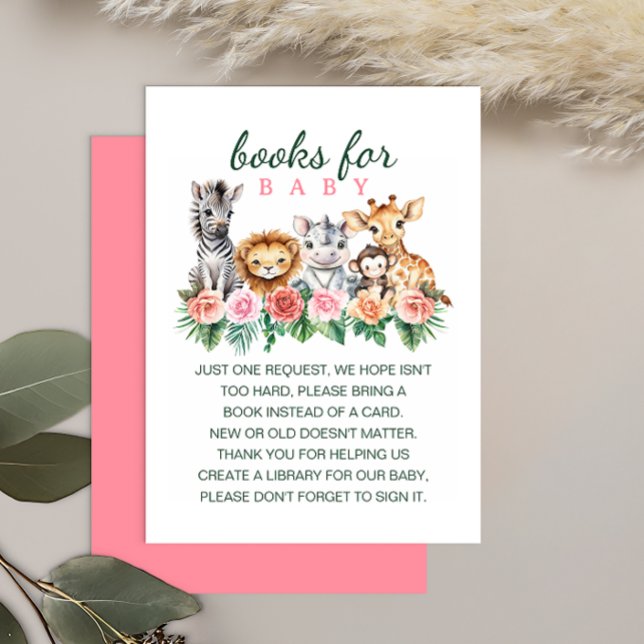 Safari Baby Girl Books for Baby Card | Jungle  (Books for Baby )