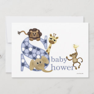 Safari Baby Invitation in Blue