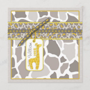 Safari Baby Invitation Square B