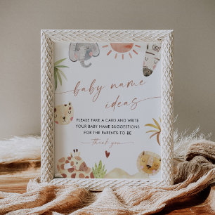 SAFARI Baby Name Ideas Game Sign