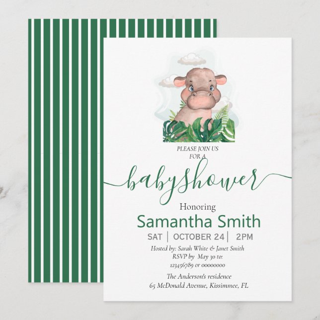 Safari Baby Neutral Invitation (Front/Back)
