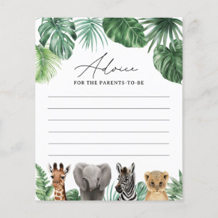 Safari Baby Shower Advice Card