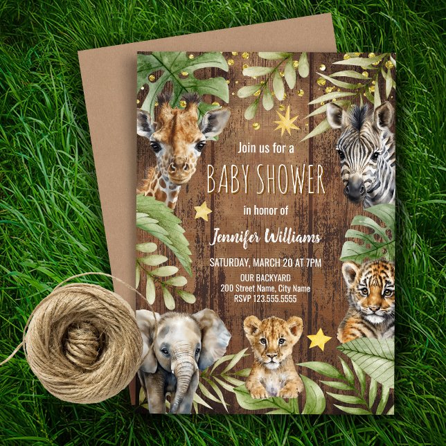 Safari Baby Shower Baby Animals Invitation (Creator Uploaded)