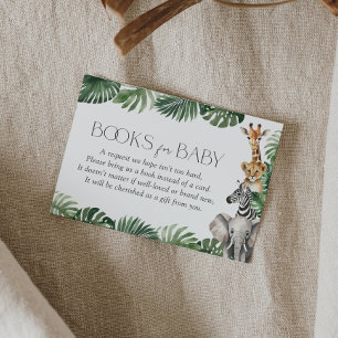 Safari Baby Shower Books for Baby Enclosure Card