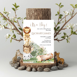 Safari Baby Shower Boy invitation