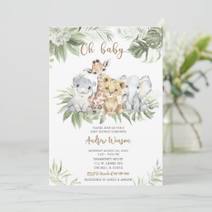Safari Baby Shower Boy Invitation Bundle