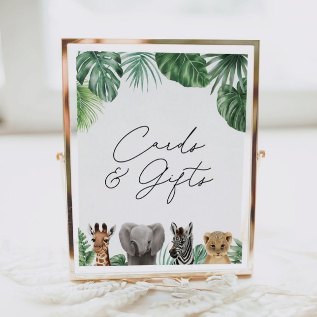Safari Baby Shower Cards and Gifts Sign (Creator Uploaded)