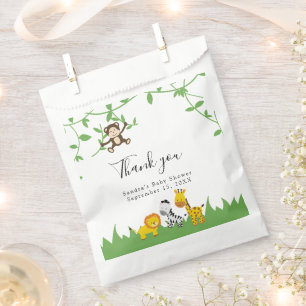 Safari Baby Shower Cute Jungle Animals Neutral  Favour Bag