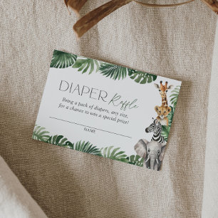 Safari Baby Shower Diaper Raffle Ticket Enclosure Card