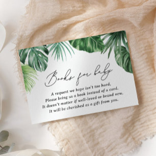 Safari Baby Shower Greenery Books for Baby Enclosure Card