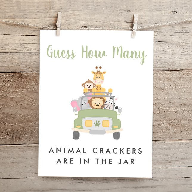 Safari Baby Shower Guess How Many Game Sign (Creator Uploaded)