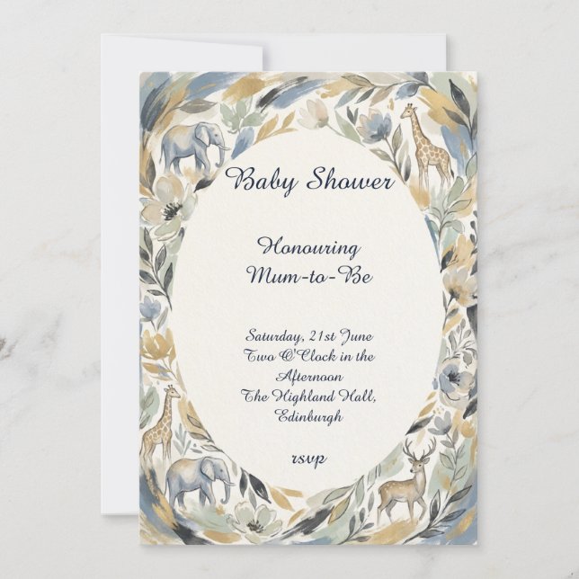 Safari Baby Shower Invitation (Front)