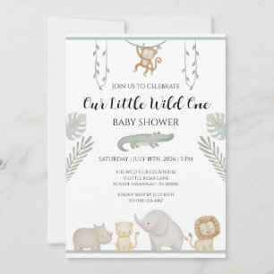 Safari Baby Shower Invitation   Little Wild One