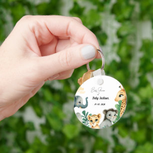 Safari Baby Shower Key Ring
