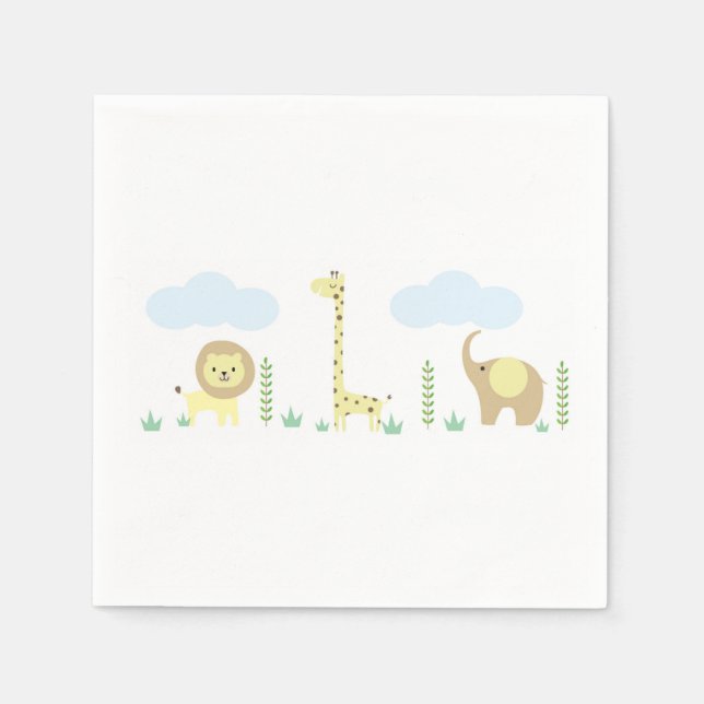 Safari Baby Shower Napkins (Front)