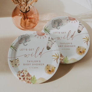 SAFARI Baby Shower Paper Plate
