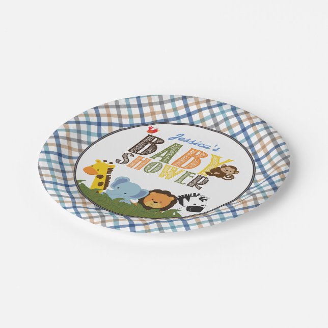 Safari Baby Shower Paper Plates (Angled)