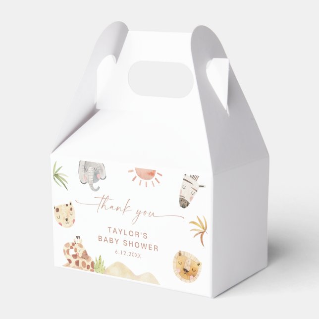 SAFARI Baby Shower Party Favour Box (Front Side)