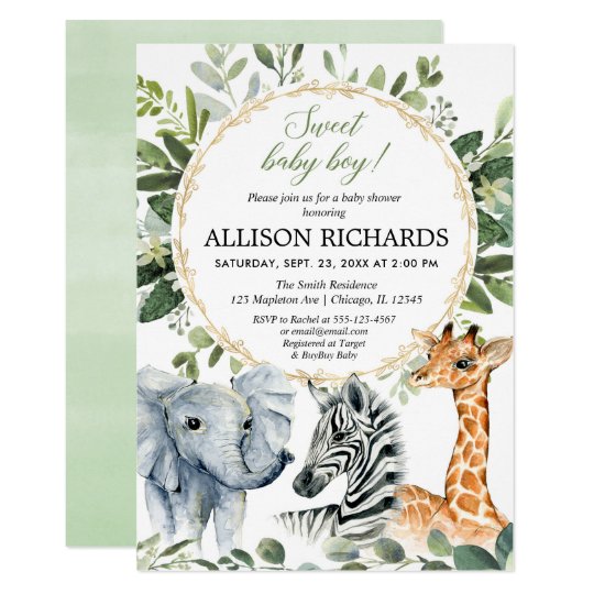 Download Safari baby shower, Sweet baby boy jungle animals ...