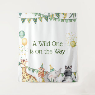 Safari Baby Shower Tapestry/Backdrop Tapestry