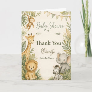 Safari Baby Shower Thank You Card