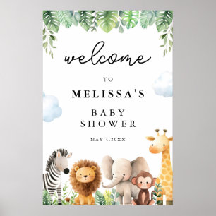 Safari Baby Shower Welcome Sign