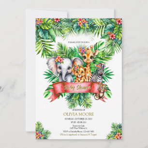 Safari Baby Shower Wild One is on the Way Invitation