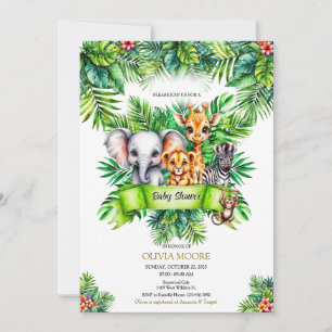 Safari Baby Shower  Wild One is on the Way Invitation