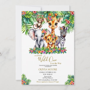 Safari Baby Shower Wild One is on the Way Invitation